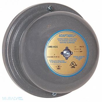 EDWARDS SIGNALING Bell 24VAC 0.250A Gray, 16G570