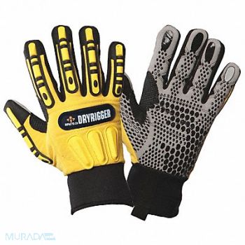IMPACTO Anti-Vibration Gloves 2XL Black/Ylw PR, 16P217