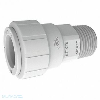 JOHN GUEST Connector 1 CTS x 1 NPT White, 16T762
