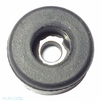 GRAINGER APPROVED Bumper 1/2 in Black Rubber PK25, 16WD08