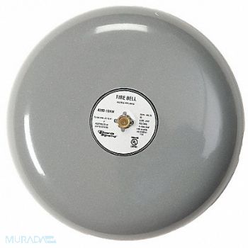 EDWARDS SIGNALING Fire Bell Gray 10 in 20 to 24V, 16X285