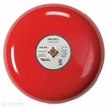EDWARDS SIGNALING Fire Bell Red 10 in 20 to 24V, 16X286