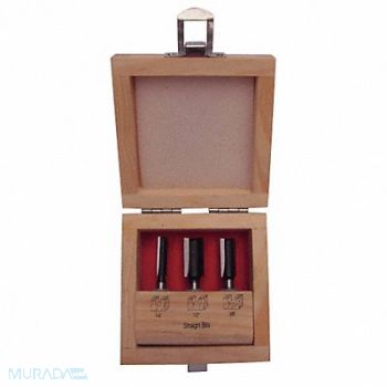 GRAINGER APPROVED Router Bit Set 3 Pc Carbide Tipped, 16Y597