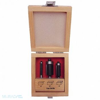 GRAINGER APPROVED Router Bit Set 3 Pc Carbide Tipped, 16Y598