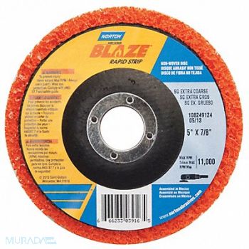 NORTON Non-Woven Dep Center Disc 5 in Dia, 16Z956