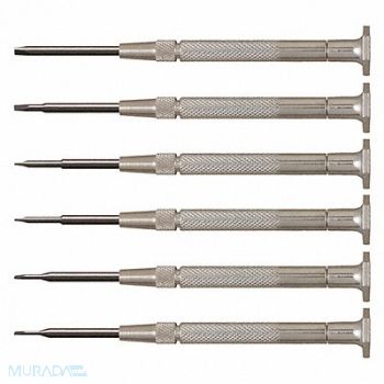 MOODY TOOL Steel Handle Slot ScrewDriver Set 6 Pc, 172A22