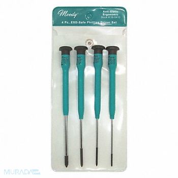 MOODY TOOL Phillips Driver Set ESD 4 Pc, 172C07