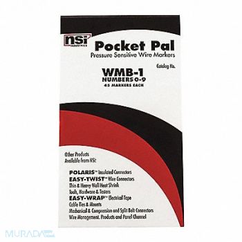 NSI INDUSTRIES Wire Marker Book 0-9, 174M51