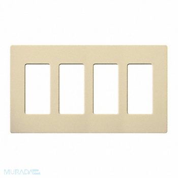 LUTRON Wallplate 4-Gang Decora Ivory, 174R77
