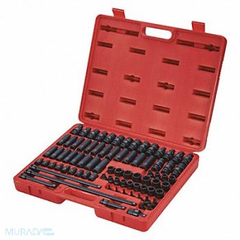 SUNEX TOOLS Impct Socket Set SAE Metric 80 pcs. 3/8, 182L54