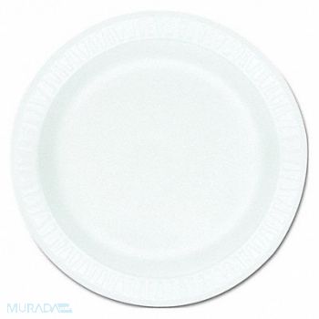 DART Disposable Foam Plate 9 in White PK500, 1JYY7