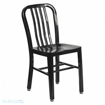 FLASH FURNITURE Black Indoor-Outdoor Chair, 187L37