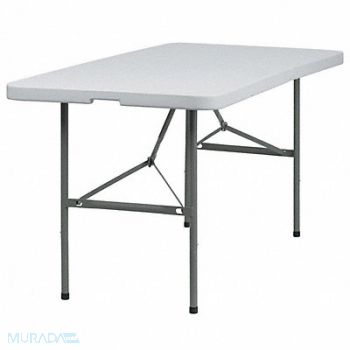FLASH FURNITURE Wh 30X60 Plastic Bi-Fold Table, 188A18