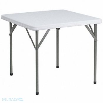 FLASH FURNITURE Wh 34Sq Plastic Fold Table, 188A25