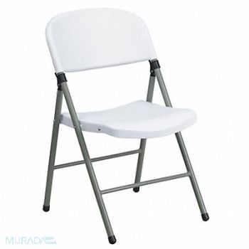 FLASH FURNITURE White Plastic Folding Chair, 188A76