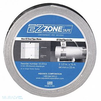 AQUASOL Aluminum Tape 2.5 in W 75 ft L Silver, 18C571