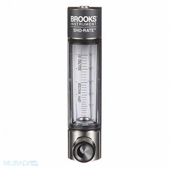 BROOKS Flowmeter Water .2 to 5 GPH Glass, 18C720
