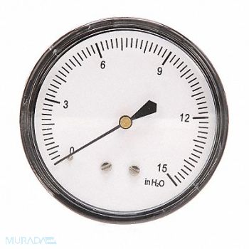 GRAINGER APPROVED G3998 Press Gauge Low Press Diaphragm 2-1/2 In, 18C799
