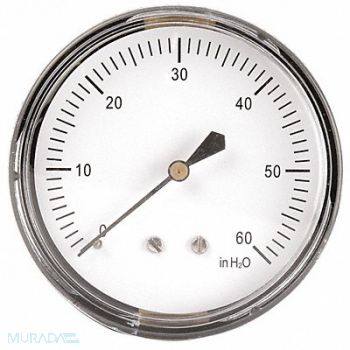 GRAINGER APPROVED G3998 Press Gauge Low Press Diaphragm 2-1/2 In, 18C802