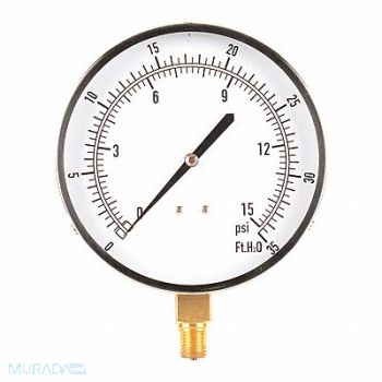 GRAINGER APPROVED G3999 Pressure Gauge Altitude 4-1/2 In, 18C808