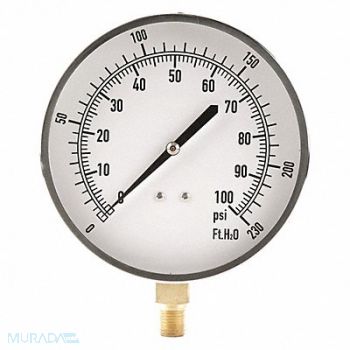 GRAINGER APPROVED G3999 Pressure Gauge Altitude 4-1/2 In, 18C811