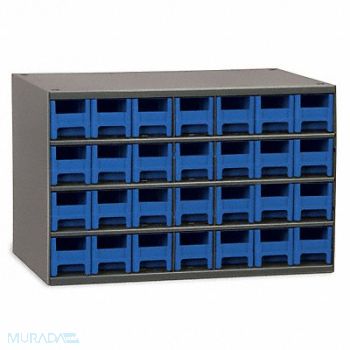 AKRO-MILS G2389 Bin Cab 28BlueDrwr Gray 11 H BlueDrwr, 18D788