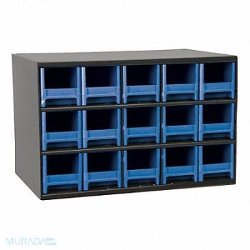 AKRO-MILS G2392 Bin Cab 15BlueDrwr Gray 11 H BlueDrwr, 18D801
