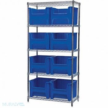 AKRO-MILS G3473 Bin Shlvng 18inx74inx36in Blue, 18D905