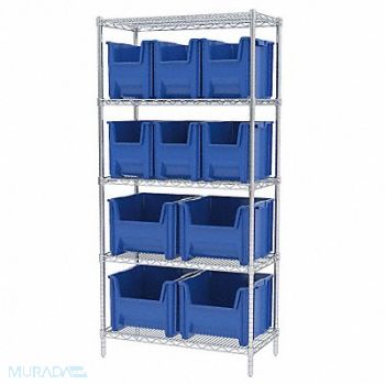 AKRO-MILS G3474 Bin Shlvng 18inx74inx36in Blue, 18D909