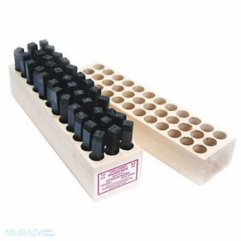 YOUNG BROS. STAMP WORKS Machine Made Combo Set 1/2in H Gothic, 18G334