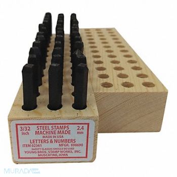 YOUNG BROS. STAMP WORKS Machine Made Combo Set 3/32in H Gothic, 18G331