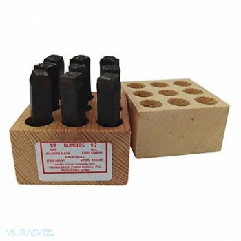 YOUNG BROS. STAMP WORKS Machine Made Number Set 3/8in H Gothic, 18G333