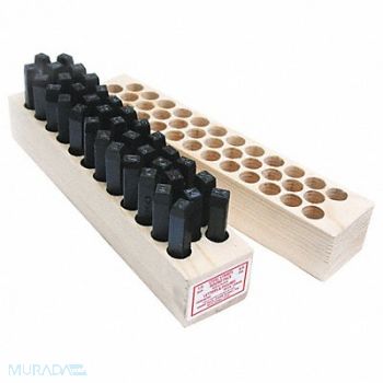 YOUNG BROS. STAMP WORKS Round Face Full Combo Set 1/2in H Steel, 18G348