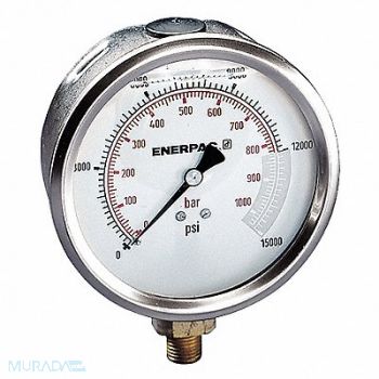 ENERPAC K4565 Pressure Gauge 0 to 15000 psi 4 Dial, 18Y528