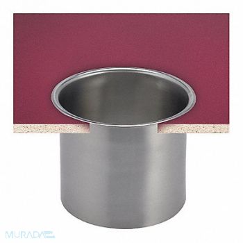 SAN JAMAR Trash Chute In-Counter 6.6 dia SS, 191T76