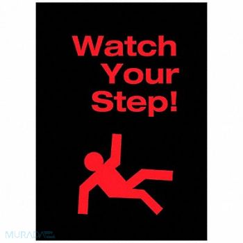 NOTRAX Safety Logo Entrance Mat Black 4ft.x6ft., 5MDG5