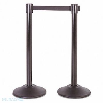 US WEIGHT Steel Stanchion Black 13ft Black Belt PR, 196Y48