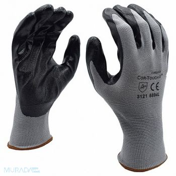 COR-TOUCH II Gloves 13 ga. Gray Polyester M PK12, 196ZE4