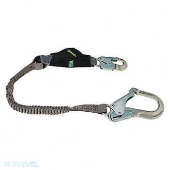 MSA Shock-Absorbing Lanyard Black/Gray, 197EH8
