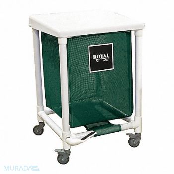 ROYAL BASKET TRUCKS PVC Hamper 35 gal Green Foot Pedal, 19D623