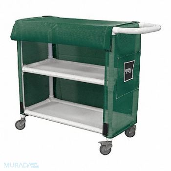 ROYAL BASKET TRUCKS PVC Linen Cart 32 2 Shelf Green, 19D624