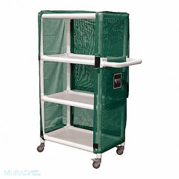 ROYAL BASKET TRUCKS PVC Linen Cart 32 3 Shelf Green, 19D625