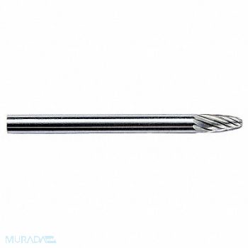 GRAINGER APPROVED Cone Bur Pointed End 1/8 Carbide, 19D742