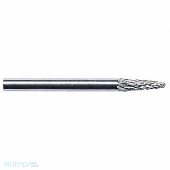 GRAINGER APPROVED Cone Bur Radius End 1/4 Carbide, 19D918