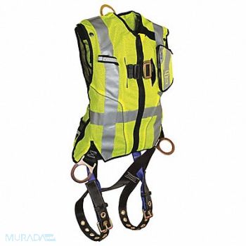 FALLTECH G4014 Full Body Harness Hi-Vis Vest S/M, 19F352