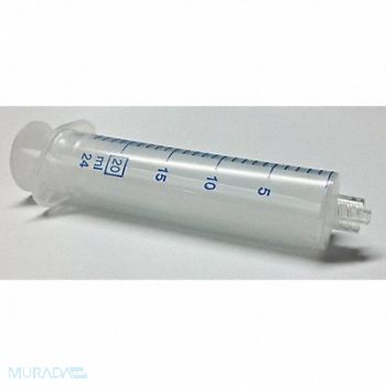 NORM-JECT Plastic Syringe Luer Lock 20 mL PK100, 19G343