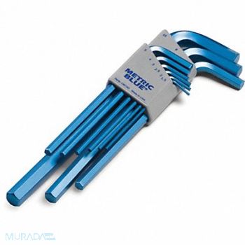 METRIC BLUE HexKeySt L 3 in to 6 3/4 in, 19G970