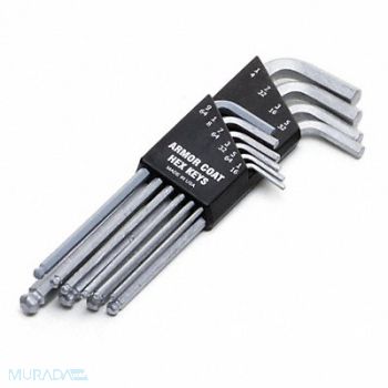ARMOR COAT Ball End Hex Key Set 10 Pieces, 19G979