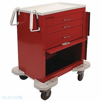 LAKESIDE Emergency Cart 25x32x39 Red 3 Drawer, 19H260