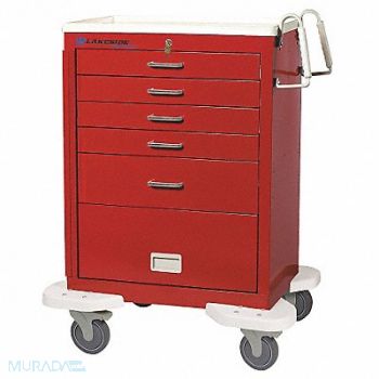 LAKESIDE Emergency Cart 25x32x45 Red 5 Drawer, 19H265